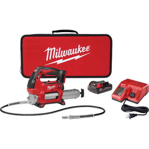 M18 Cordless 2-Speed Grease Gun Kit, Lithium-Ion, 18 V Planification Entrepots Molloy