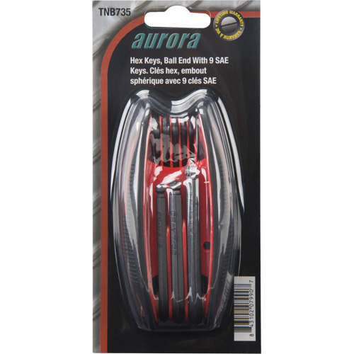 Ball End Fold-Up Hex Key Set, 9 Pcs., Imperial Planification Entrepots Molloy