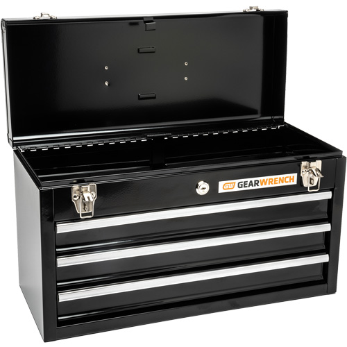 Boîte &agrave; outils portative, 20" la, 3 tiroirs, Noir Planification Entrepots Molloy