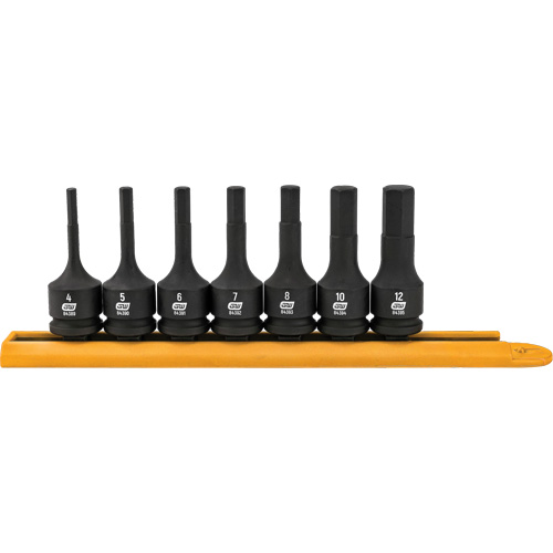 Hex Bit Impact Metric Socket Set, Hex, 3/8" Drive, 7 Pcs Planification Entrepots Molloy