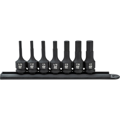 Hex Bit Impact SAE Socket Set, Hex, 3/8" Drive, 7 Pcs Planification Entrepots Molloy