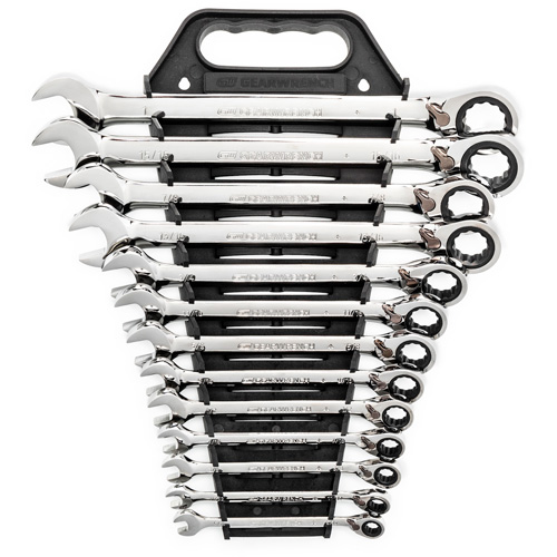 72-Tooth 12 Point Reversible Ratcheting SAE Wrench Set, Combination, 13 Pieces, Imperial Planification Entrepots Molloy