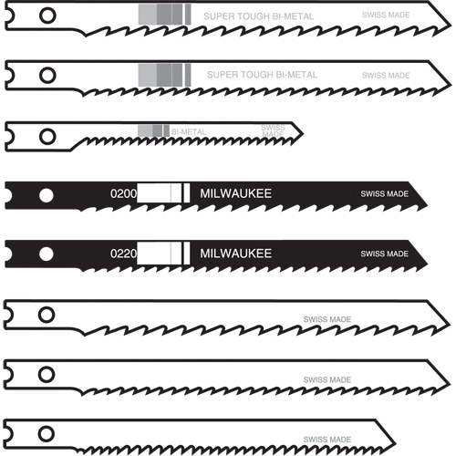 Lames de scie sauteuse, Bim&eacute;tal, Tige en U, 4" lo, 6 dents par pouce Planification Entrepots Molloy