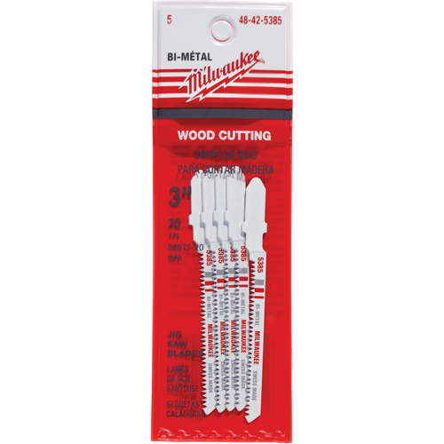 Lame de scie sauteuse, Bim&eacute;tal, Tige en T, 3" lo, 20 dents par pouce Planification Entrepots Molloy