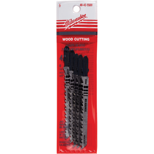 Lame de scie sauteuse, Bim&eacute;tal, Tige en T, 4" lo, 6 dents par pouce Planification Entrepots Molloy