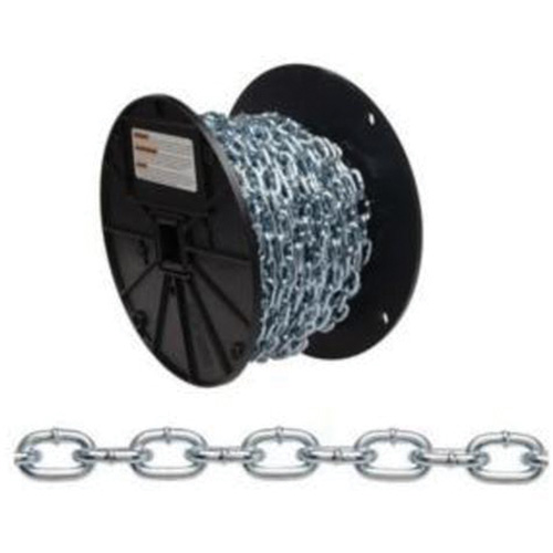 Chaîne torsad&eacute;e, Acier &agrave; faible teneur en carbone, #4 x 100' (30,4 m) l, Charge d'utilisation 215 lb (0,1075 tonne) Planification Entrepots Molloy
