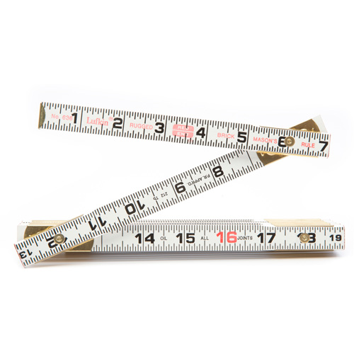 R&egrave;gle de maçon Red End, 6' lo, Bois, Graduations de 1/16" Planification Entrepots Molloy