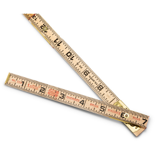 R&egrave;gle de maçon surdimensionn&eacute; Red End, 6' lo, Bois, Graduations de 1/16" Planification Entrepots Molloy