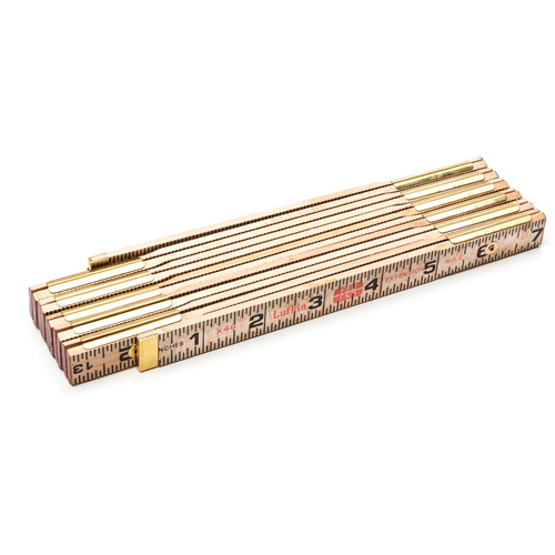 Red End&reg; Rule with Two 6" Slide Rule Extensions, 6' L, Wood, 1/16" Graduations Planification Entrepots Molloy