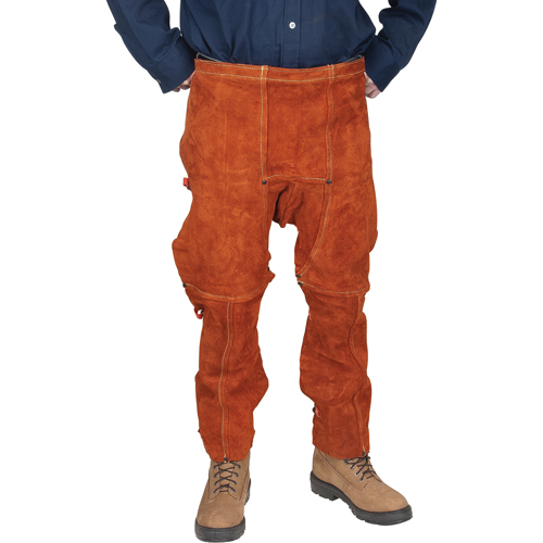 Leather Split Leg Apron & Chaps, 40" L, Lava Brown Planification Entrepots Molloy
