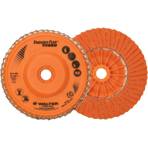 Disque &agrave; lamelles Enduro-Flex Turbo, 4-1/2" x 5/8"-11, Type 27S, Grain 80, C&eacute;ramique Planification Entrepots Molloy
