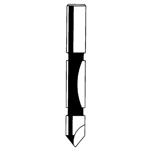 Fraise - foret guide pour panneau, 1/4" dia, 3/4" ha, 2-1/4" lo, 1/4" Manche Planification Entrepots Molloy