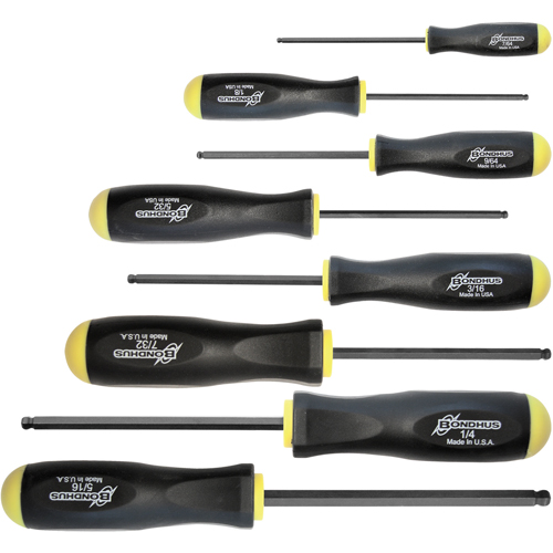 Ball Driver Screwdriver Sets - SAE, 8 Pcs. Planification Entrepots Molloy