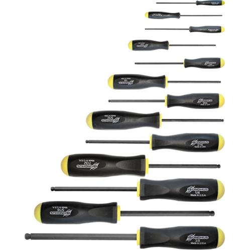 Ball Driver Screwdriver Sets - SAE, 13 Pcs. Planification Entrepots Molloy
