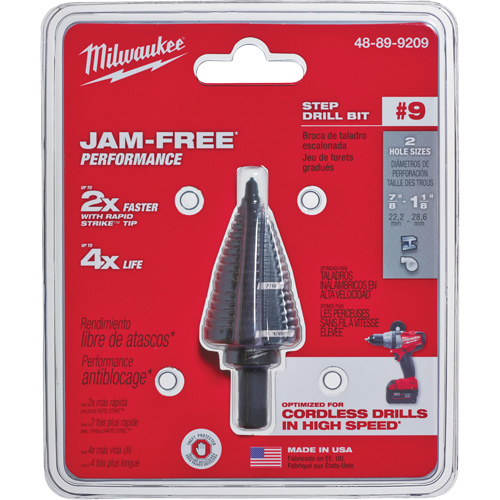 Foret &eacute;tag&eacute; no 9, 7/8" - 1-1/8", Acier rapide Planification Entrepots Molloy