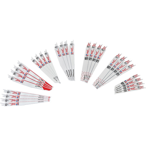 Jeu de lames de d&eacute;molition et &agrave; trait de scie &eacute;troit Sawzall Planification Entrepots Molloy