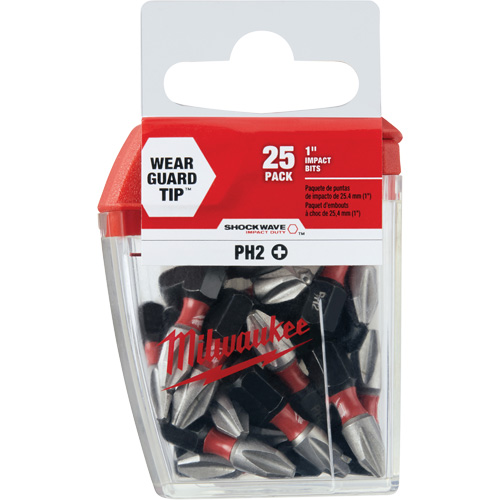 Forets &agrave; chocs Shockwave, Phillips, #2, Prise 1/4" Planification Entrepots Molloy