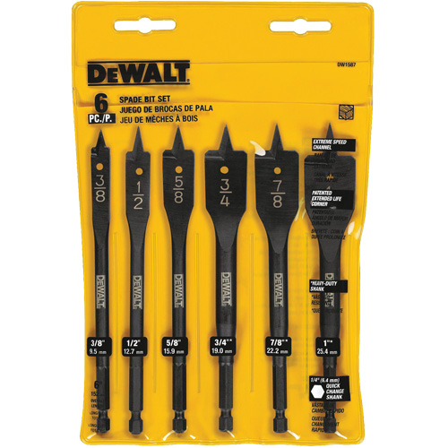 Heavy-Duty Spade Bit Set, 6 Pieces Planification Entrepots Molloy