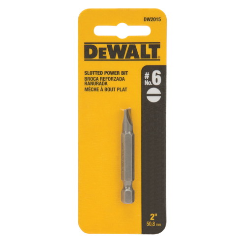 Screwdriver Bit, Slot, #6 Tip, 1/4" Drive Size, 2" Length Planification Entrepots Molloy