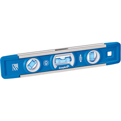 True Blue&reg; Torpedo Level, 9" L, Aluminum, 3 Vials, Magnetic Planification Entrepots Molloy