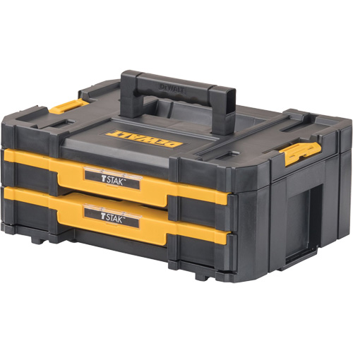 TSTAK&reg; IV Tool Box with Double Shallow Drawers, 16-1/4" x 12-1/4" x 6-3/8", Black Planification Entrepots Molloy
