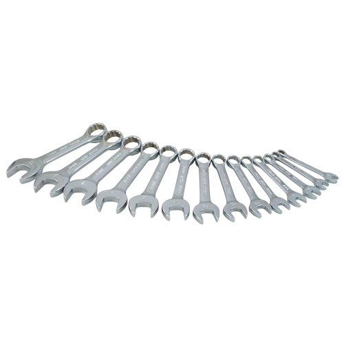 Stubby Wrench Set, Combination, 14 Pieces, Metric Planification Entrepots Molloy