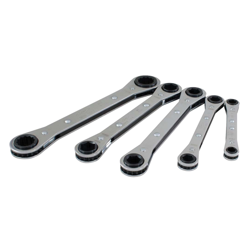 Wrench Set, Ratcheting Box, 5 Pieces, Metric Planification Entrepots Molloy