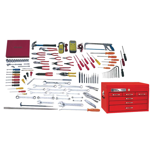 Electricians Master Set With Top Chest, 114 Pieces Planification Entrepots Molloy