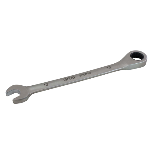 Combination Fixed Head Ratcheting Wrench, 12 Point, 8 mm, Stainless Steel Finish Planification Entrepots Molloy