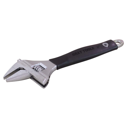 Adjustable Wrench, 8-1/4" L, 1-1/2" Max Width, Polished Planification Entrepots Molloy