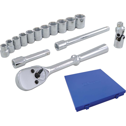 Jeu de douilles et accessoires, 15 Mcx, Prise de 3/8" Planification Entrepots Molloy