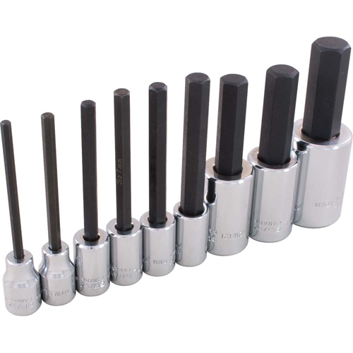 Hex Head Socket Set, Hex, 1/2"/3/8" Drive, 9 Pcs Planification Entrepots Molloy