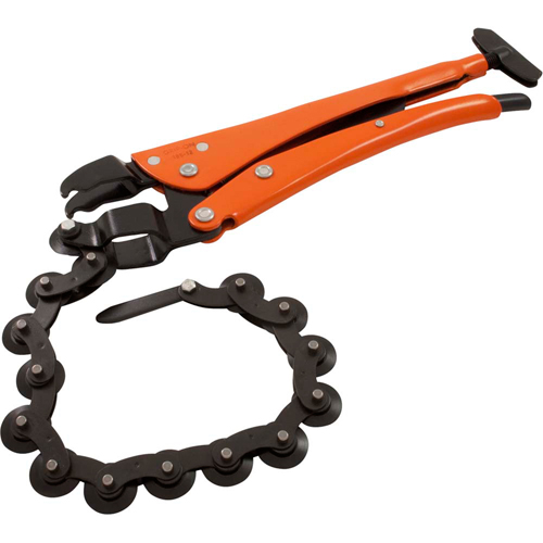 Pinces coupe-tuyau &agrave; chaîne verrouillables, Longueur 12-1/2", Prise Omnium Planification Entrepots Molloy