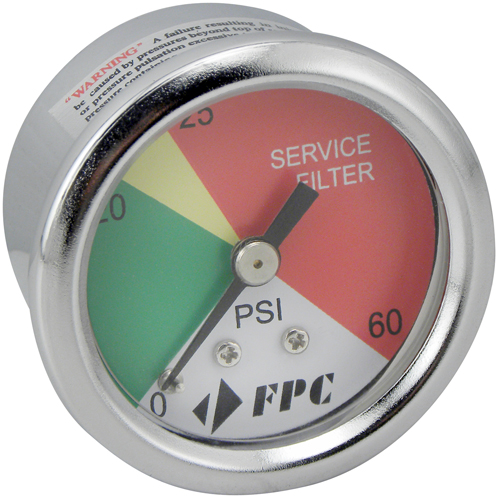PG1326 Manom&egrave;tre pour filtre de transmission,  2", 0 - 60 psi, Fixation arri&egrave;re, Analogique Planification Entrepots Molloy