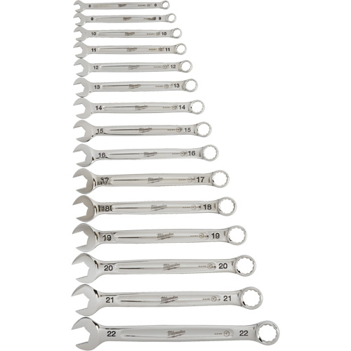 Wrench Set, Combination, 15 Pieces, Metric Planification Entrepots Molloy