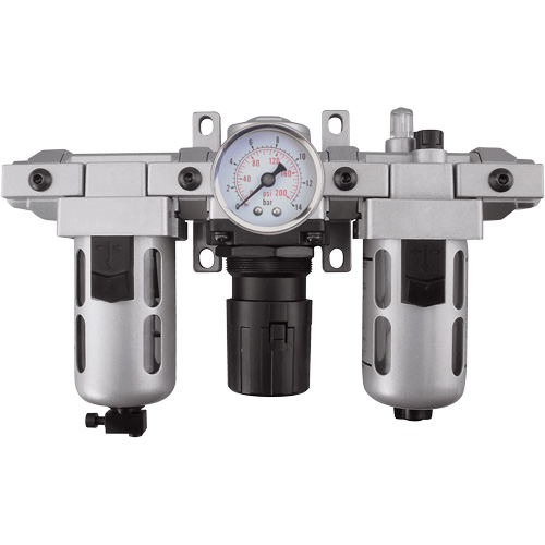 Filtre, r&eacute;gulateur et lubrificateur d'air modulaire (manom&egrave;tre compris), 1/4" NPT Planification Entrepots Molloy