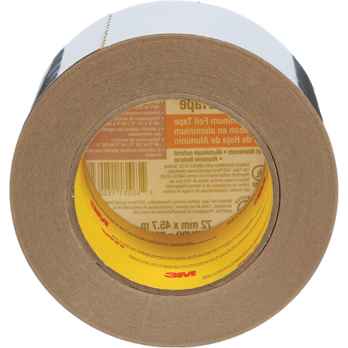 Venture Tape Aluminum Foil Tape, 1.8 mils Thick, 72 mm (3") x 45.7 m (150') Planification Entrepots Molloy