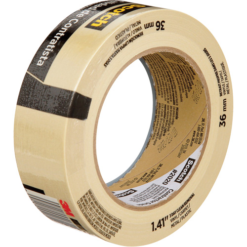 Scotch&reg; Contractor Grade Masking Tape 2020, 36 mm (1-1/2") x 55 m (180'), Beige Planification Entrepots Molloy