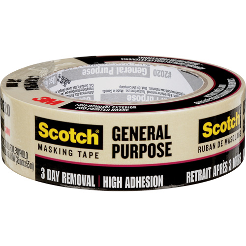 Scotch&reg; Contractor Grade Masking Tape 2020, 36 mm (1-1/2") x 55 m (180'), Beige Planification Entrepots Molloy