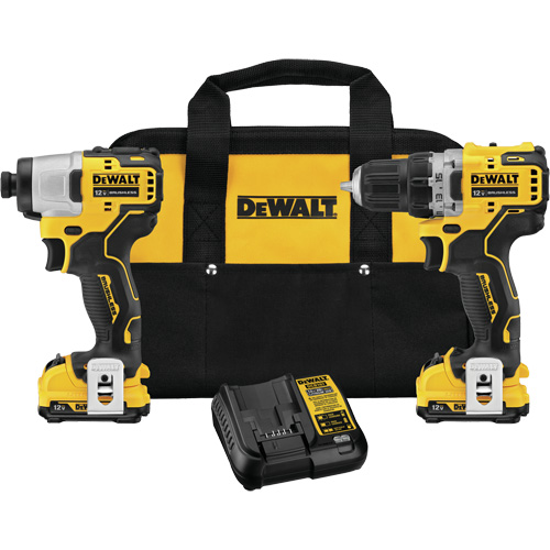 Trousse de perceuse et de tournevis &agrave; percussion &agrave; moteur sans balai Xtreme, Lithium-ion, 12 V Planification Entrepots Molloy