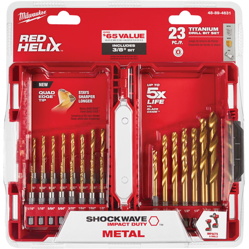 Shockwave Impact Duty Drill Bit Set, 23 Pieces, Titanium Planification Entrepots Molloy