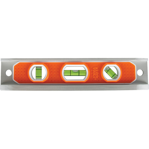 Torpedo Level, 9" L, Aluminum, 3 Vials, Magnetic Planification Entrepots Molloy