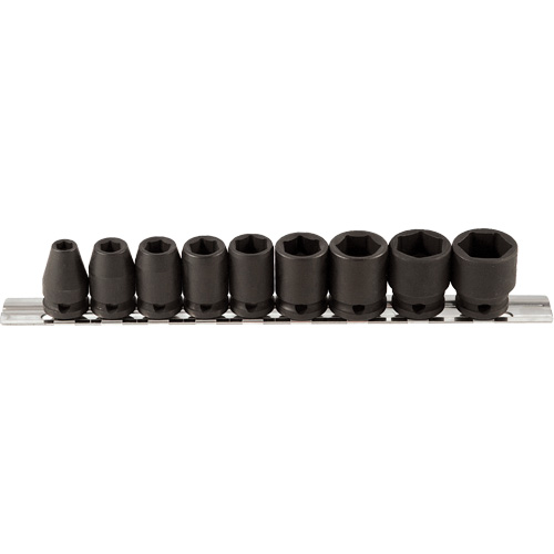 Jeu de douilles, 9 Mcx, Chocs, Prise de 3/8" Planification Entrepots Molloy