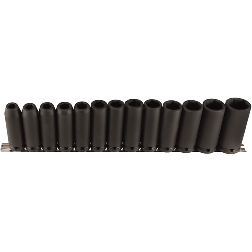 Jeu de douilles longues, 13 Mcx, Chocs, Prise de 1/2", Profond Planification Entrepots Molloy
