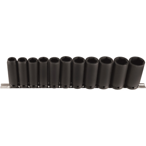 Jeu de douilles longues, 11 Mcx, Chocs, Prise de 1/2", Profond Planification Entrepots Molloy