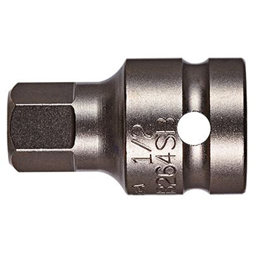 Socket Bit, Hex, 1/4" x 1-1/2" L, 1/2" Drive Planification Entrepots Molloy