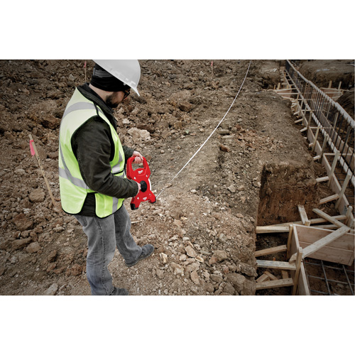 Long ruban &agrave; mesurer &agrave; d&eacute;vidoir ouvert, 1/2" x 300', Marques de goujon Imp&eacute;rial Planification Entrepots Molloy