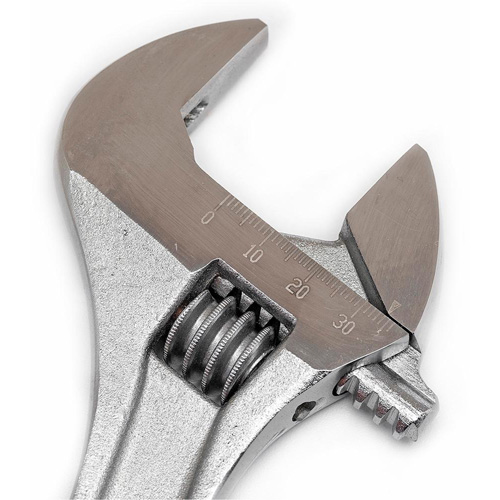 Cl&eacute; &agrave; molette — en boîte, 10" lo, la max. 1-5/16"/34 mm, Chrome Planification Entrepots Molloy