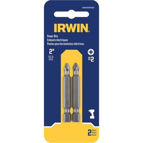 Embouts pour outils &eacute;lectriques, Phillips, Embout #2, Prise 1/4", Longueur 2" Planification Entrepots Molloy