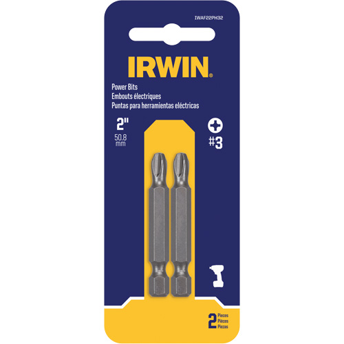 Embouts pour outils &eacute;lectriques, Phillips, Embout #3, Prise 1/4", Longueur 2" Planification Entrepots Molloy